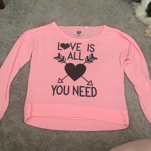 Love Is All You Need Pink Juniors Sweater